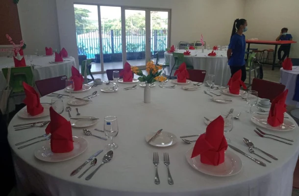 Ornately set table