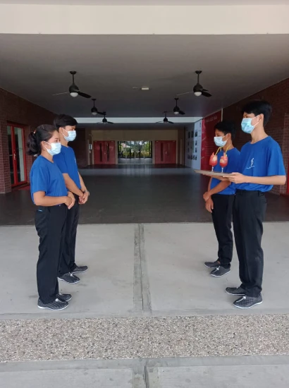 SISU trainees standing in a welcoming formation