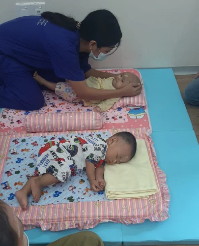 SISU trainees learning baby and child care nap time